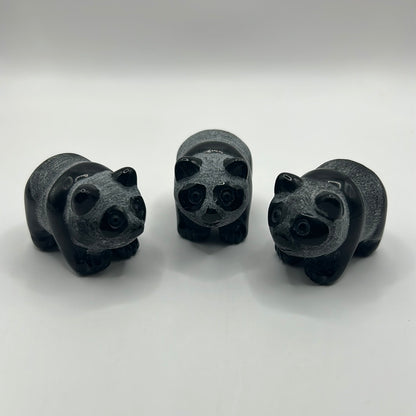 Panda en obsidienne noire