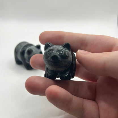 Panda en obsidienne noire